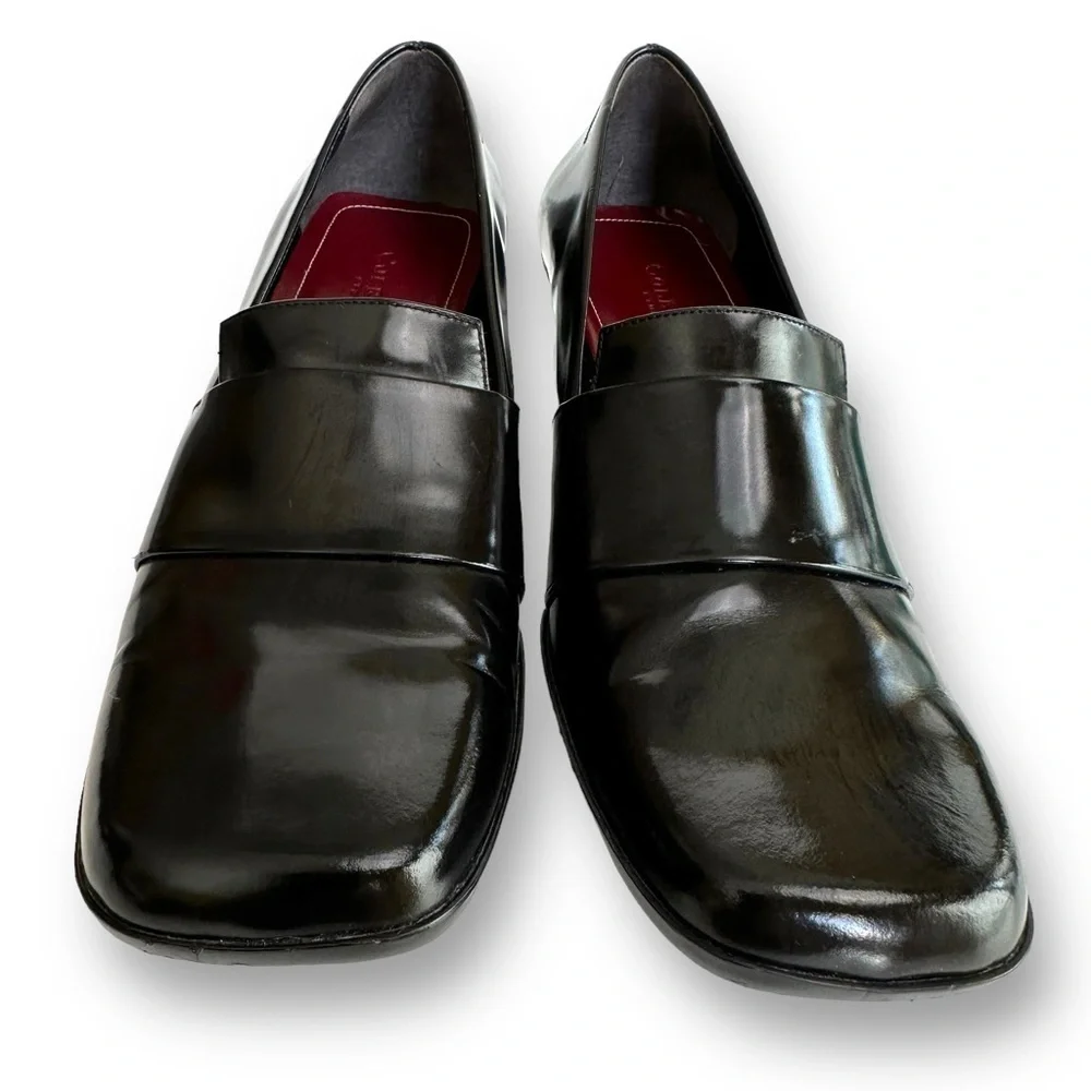 Cole Haan City Pump Women's  Black Leather Loafer Slip On Block Heel  Sz 9.5